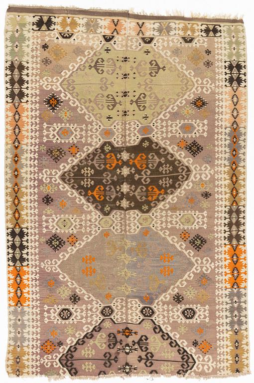 Carpet, Kalim, around 1900, Ca 240 x 165 cm.