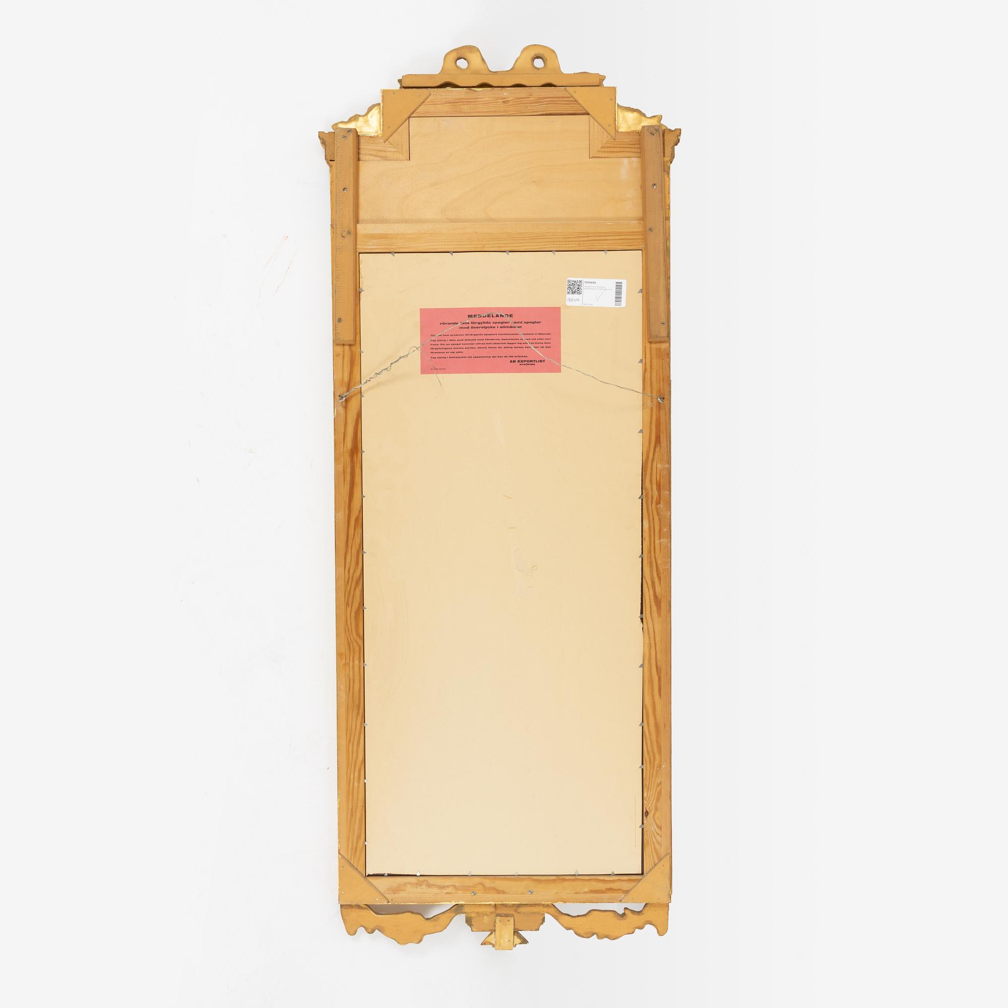 A Gustavian style console table and mirror, mid 20th century.