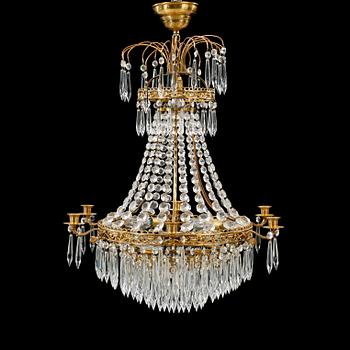 LJUSKRONA, empire-stil, 1900-talets första hälft/mitt. Höjd ca 65 cm exkl kopp.