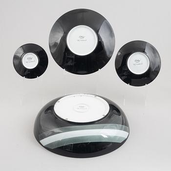 Rolf Sinnemark, three stoneware dishes and a bowl, 'Atlantis', Rörstrand.