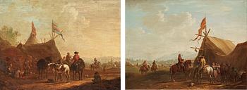 Robert van den Hoecke Tillskrivna, Fältläger med figurer och hästar.