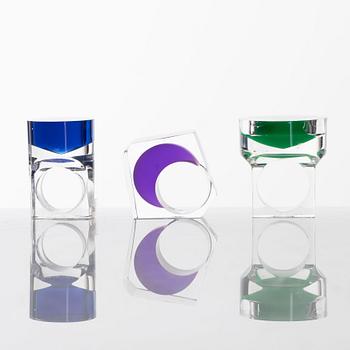 Siv Lagerström, three acrylic rings, 1970s.