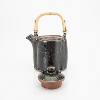 Gutte Eriksen,  a signed glazed stoneware tea pot alter part of the 20th century.