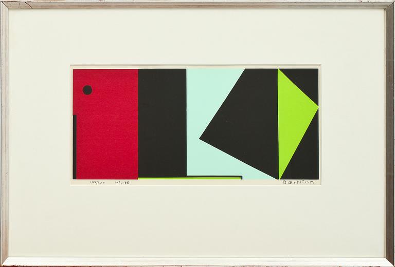 OLLE BAERTLING, färgserigrafi, sign, numr 183/300 o dat- 1952-68.