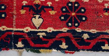 Matta/sängtäcke, antik Alpujarra, ca 228 x 169 cm, Andalusien, Spanien, daterad 1776.