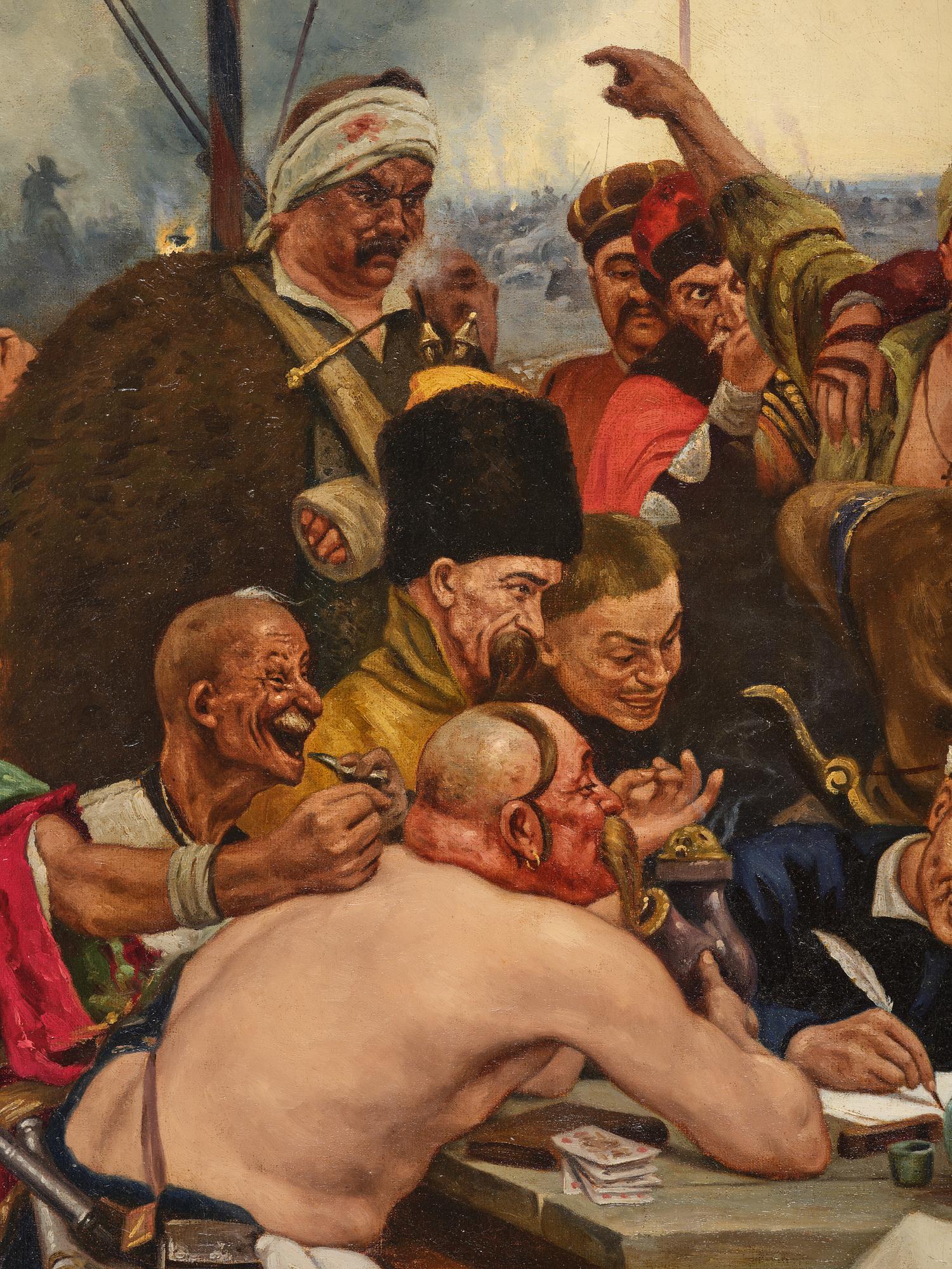 Ilja Jefimovitj Repin, copy after, "Reply of the Zaporozhian Cossacks".