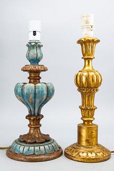 A set of four table lamps from Paoletti, Firenze Italy, second half of 20th century.