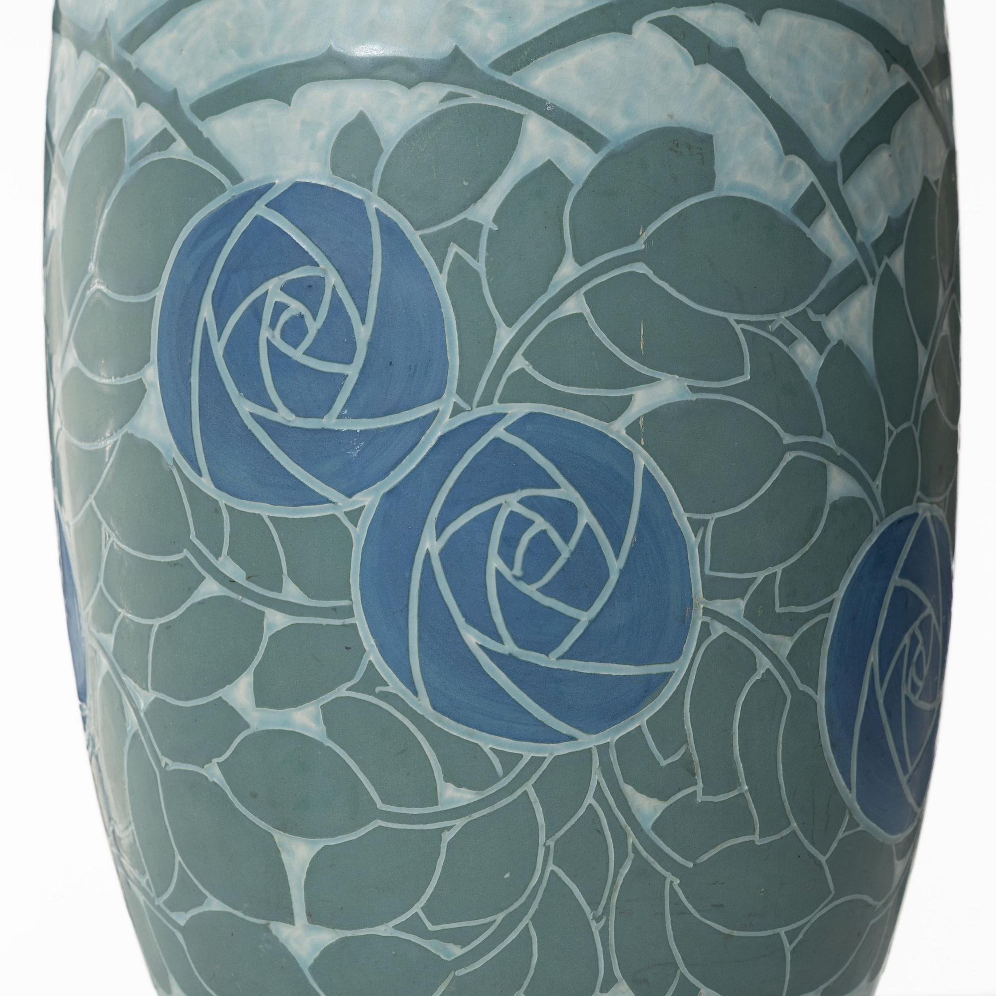 Josef Ekberg, a 'Sgrafitto' earthenware vase, Gustavsberg 1911.