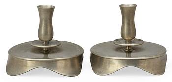 389. A pair of pewter candlesticks by Svenskt Tenn, Stockholm 1928.