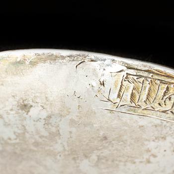 A Swedish 16th century parcel-gilt silver spoon, unmarked.