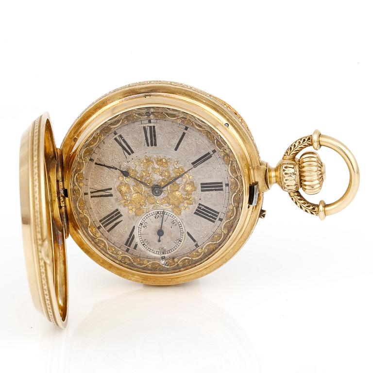 FICKUR, 18 k guld, H. Laforge, Geneve, tot vikt ca 124 gram.