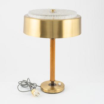 A brass and glass table light, Boréns, Borås, 1960's.