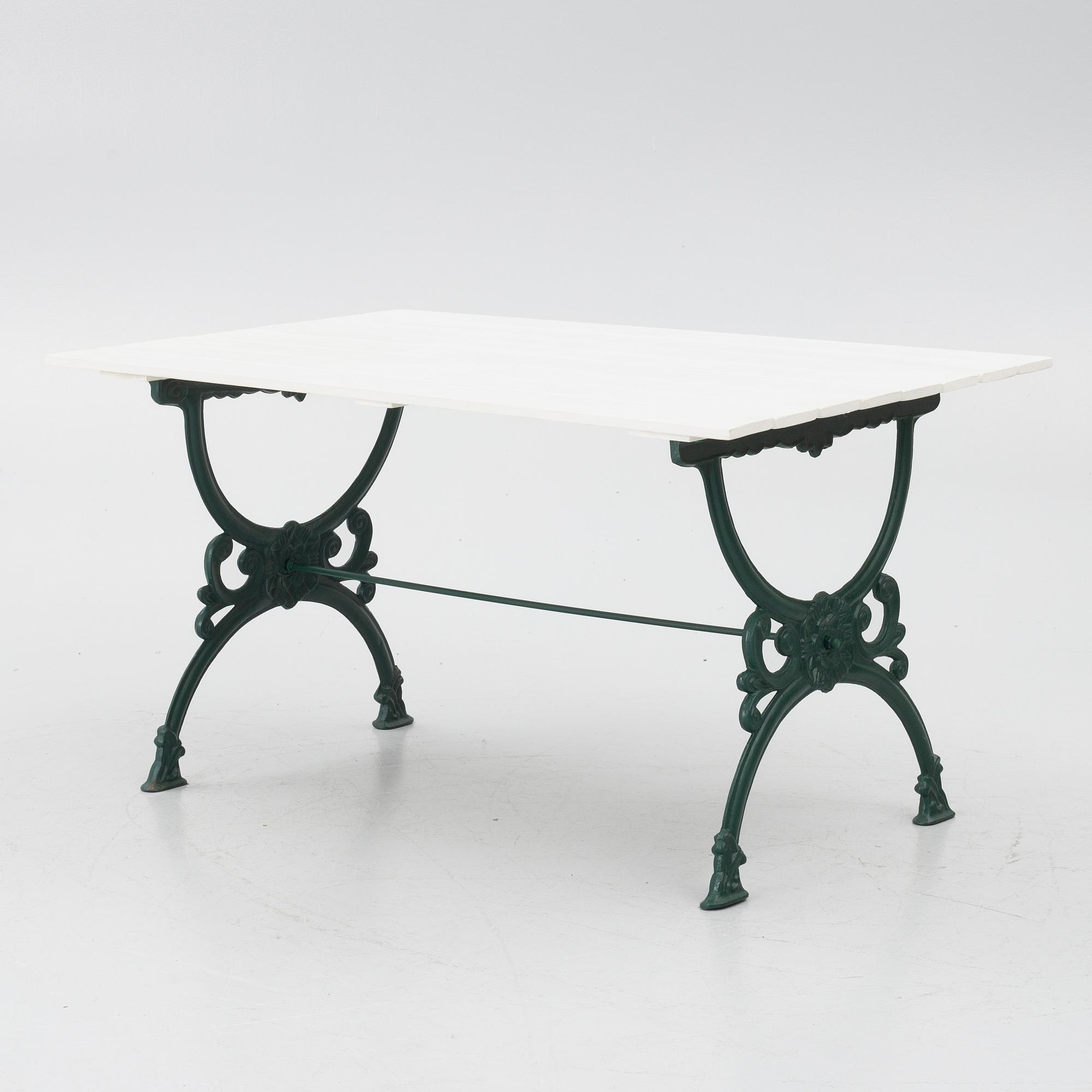 Garden bench, armchair and table, 20th century.