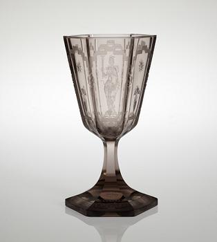 A Swedish glass vase, marks of Simon Gate , Orrefors 1929.