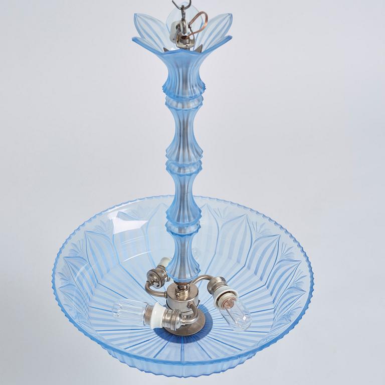 Simon Gate, & Erik Tidstrand, a ceiling lamp, model "26268 / GD. 5.", Nordiska Kompaniet and Orrefors, executed ca 1926.