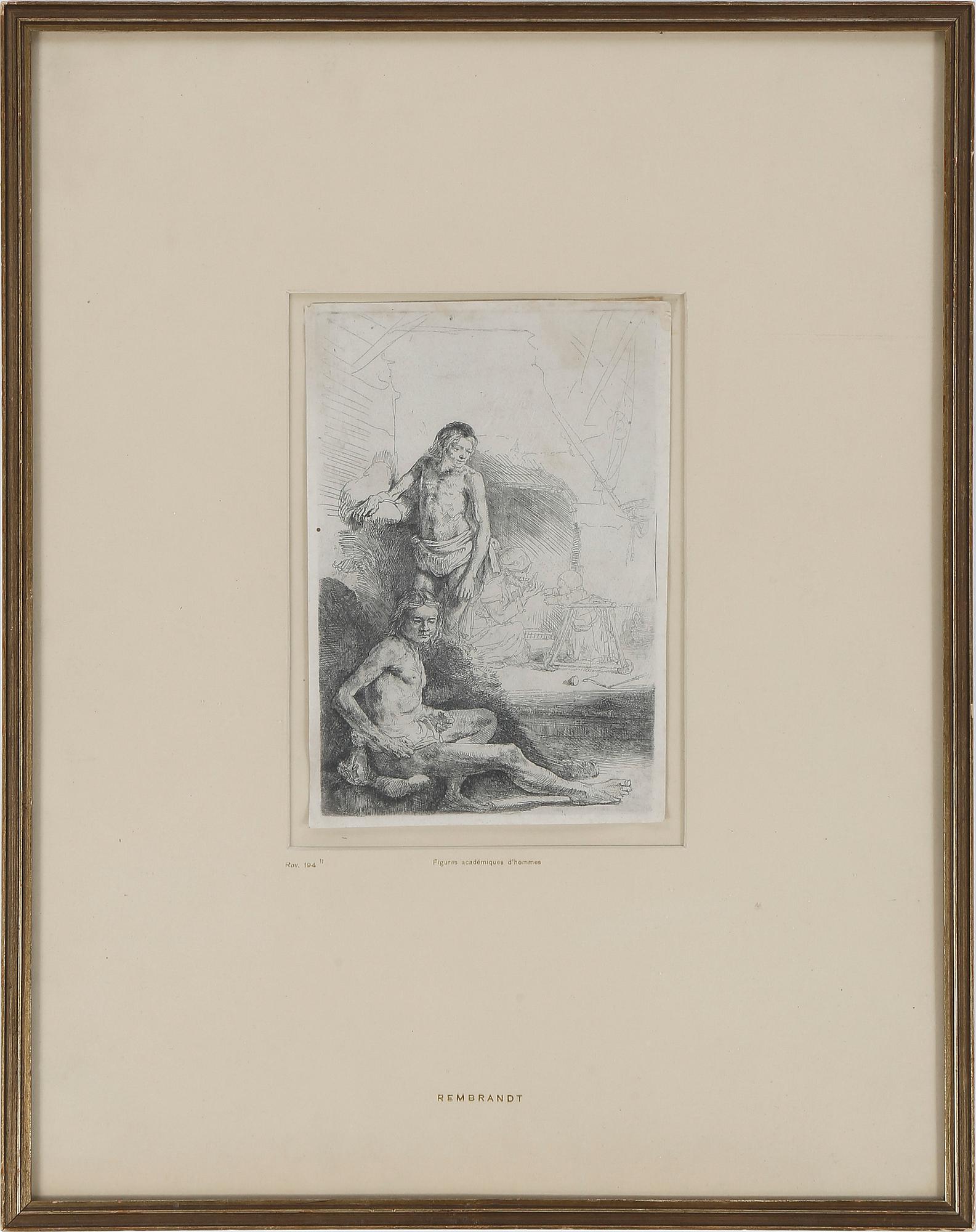 REMBRANDT HARMENSZ. VAN RIJN, etsning, troligen Basan (1700-tal) eller senare avdrag.