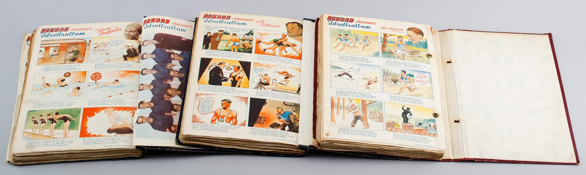 REKORD-MAGASINETS IDROTTSALBUM, 3 st, 1940-tal.