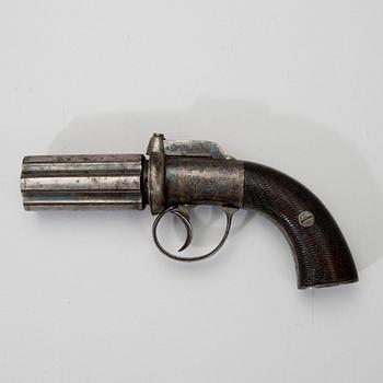 PEPPER-BOX REVOLVER, 6-pipig, Redfern & Bourne, 1830-40.