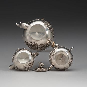 A Chinese three-piece tea set by an unidentified master, early 20th Century.