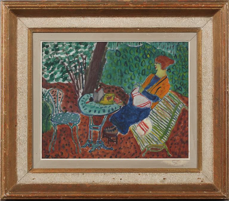 IVÁN GRÜNEWALD, olja på pannå, signerad.