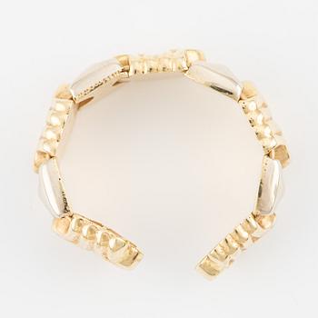 Ring samt örhängen, ett par, 18K guld, Italien.
