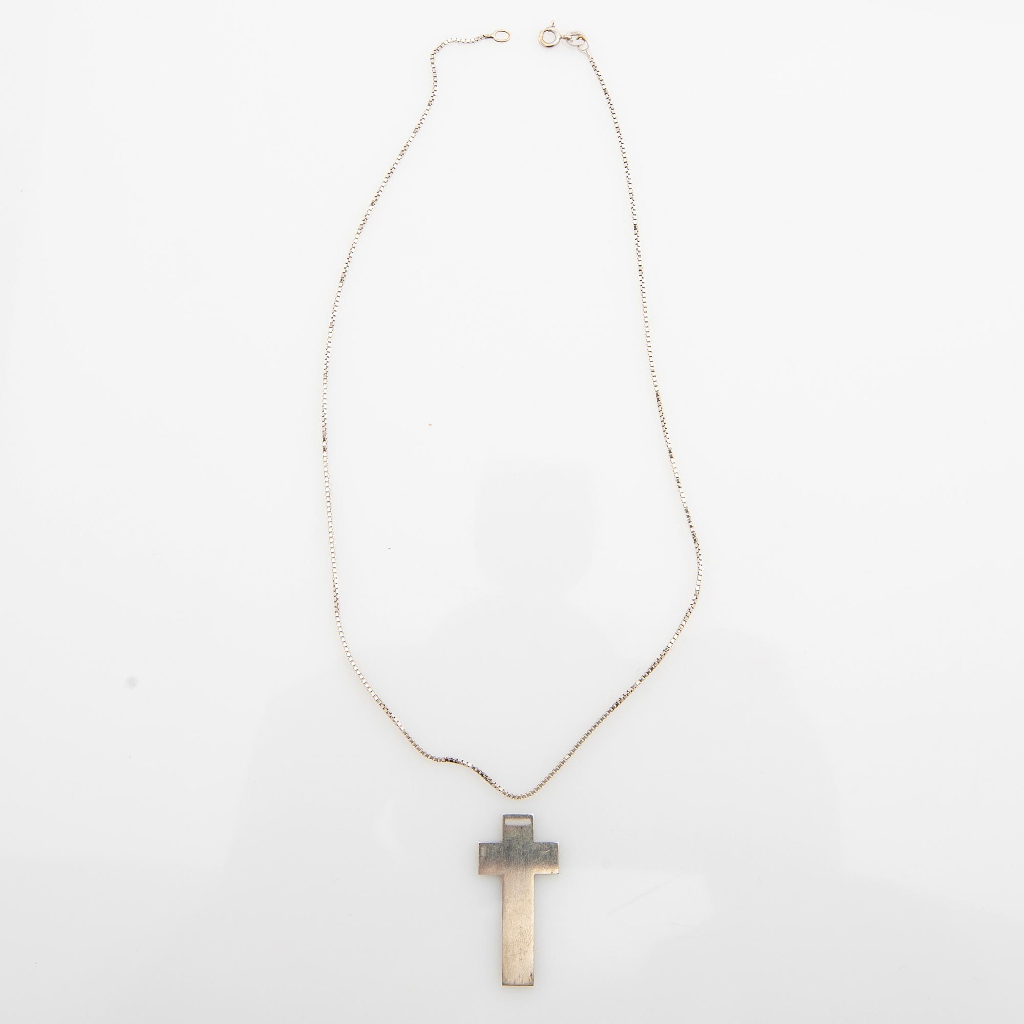 Wiwen Nilsson, Pendant in the form of a cross, sterling silver Lund 1957.