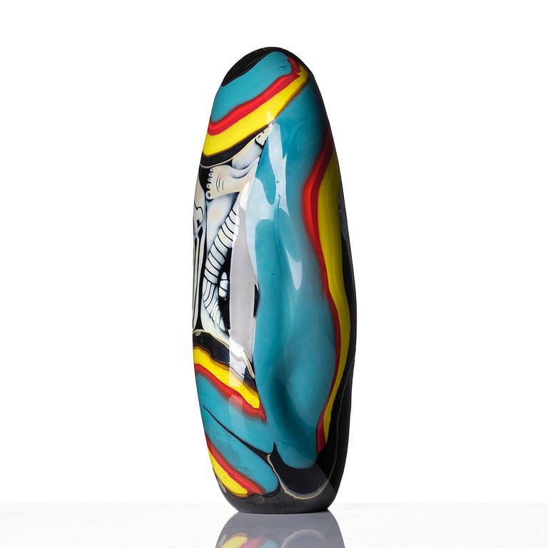Peter Hermansson, "The Bad Hug", a unique glass vase in graal technique, BODABULLET, 2015.