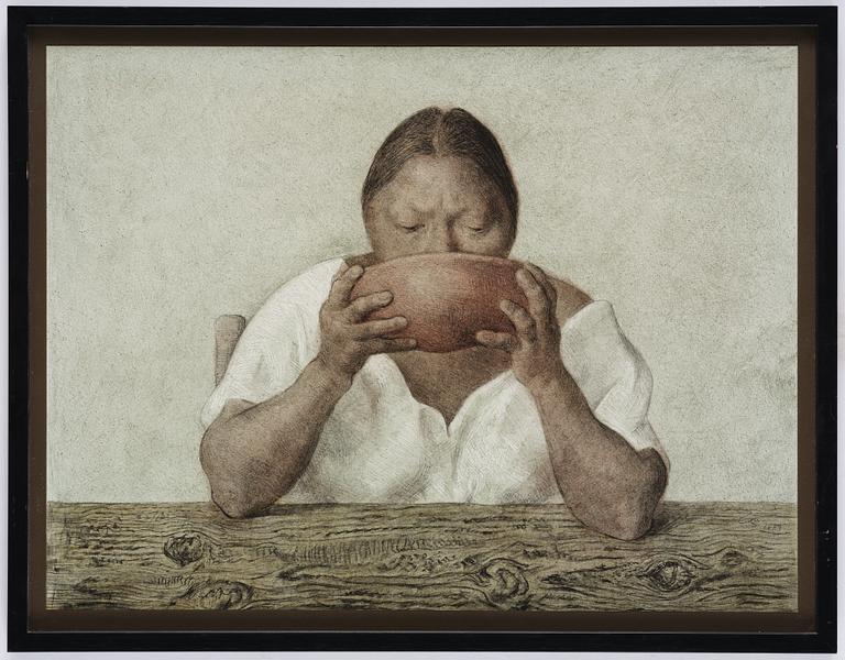 Fransisco Züniga, "Women with bowl" from: "Hommage aux Prix Nobel" (The Nobel Prize portfolio).