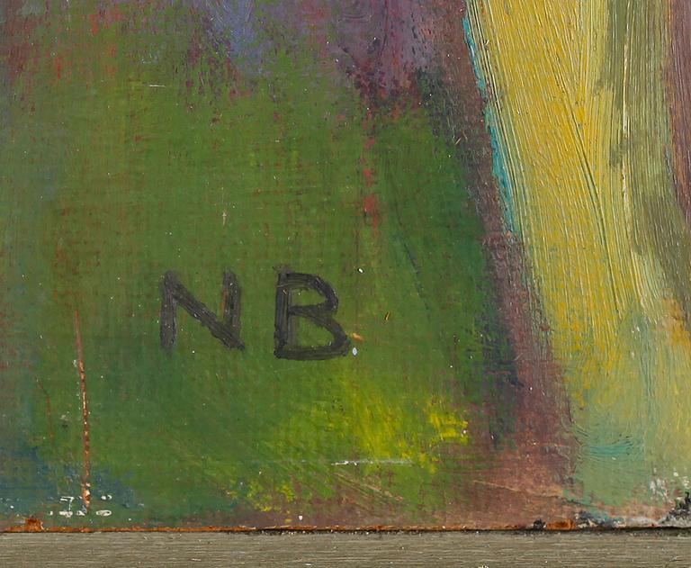 NILS BRINGFELT, olja på pannå, monogramsignerad NB.
