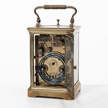 A carriage clock, in case, Linderoth Stockholm, 20th century.