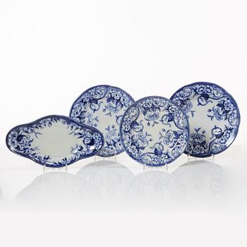 A 42 piece earthenware dinner service, 'Flora', Creil Montereau, France, late 19th Century.