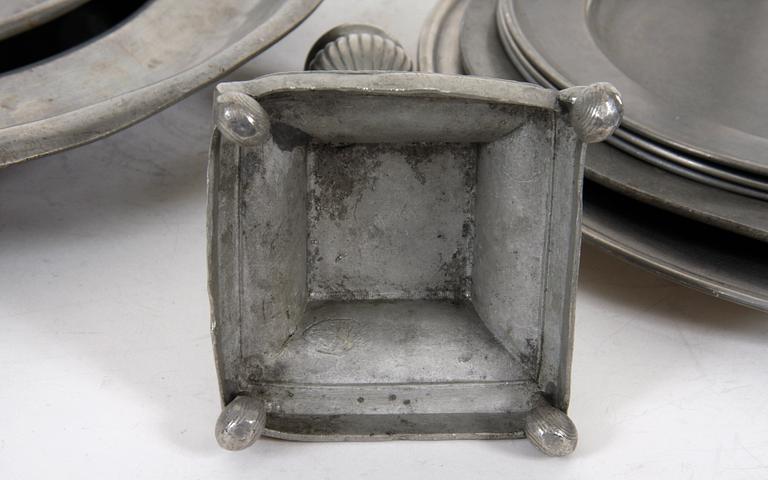 PARTI TENN, 8 delar, 1800/1900-tal.