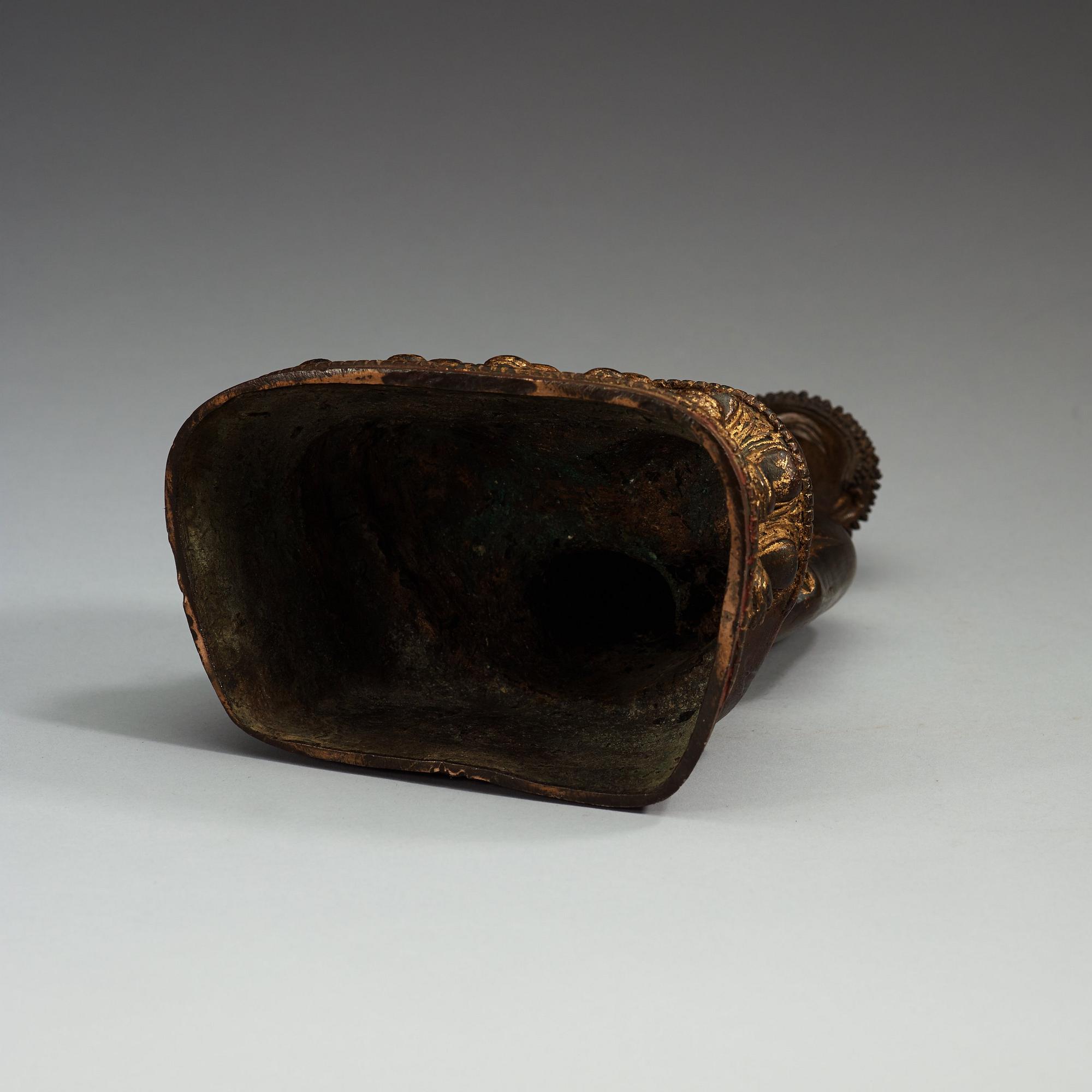 A gilt bronze figure of Buddha Sakyamuni, Ming dynasty (1368-1644).