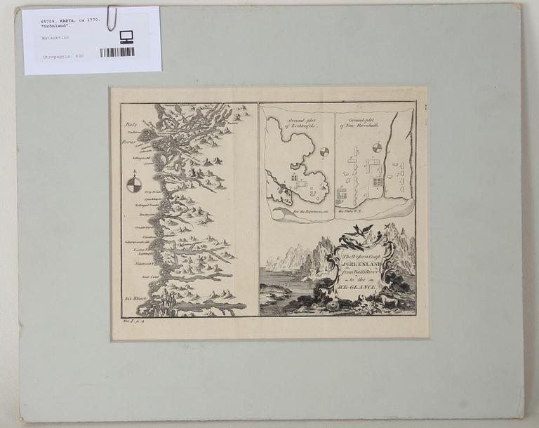 KARTA, "Grönland", ca 1770.