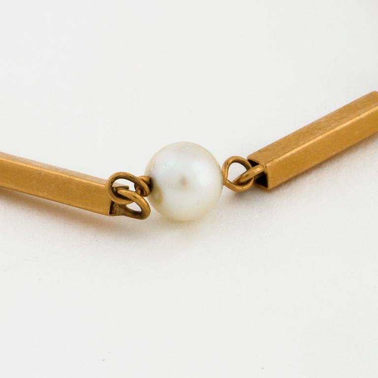 ARMBAND, med odlade pärlor, Torsten Rydén Borås, 1964.