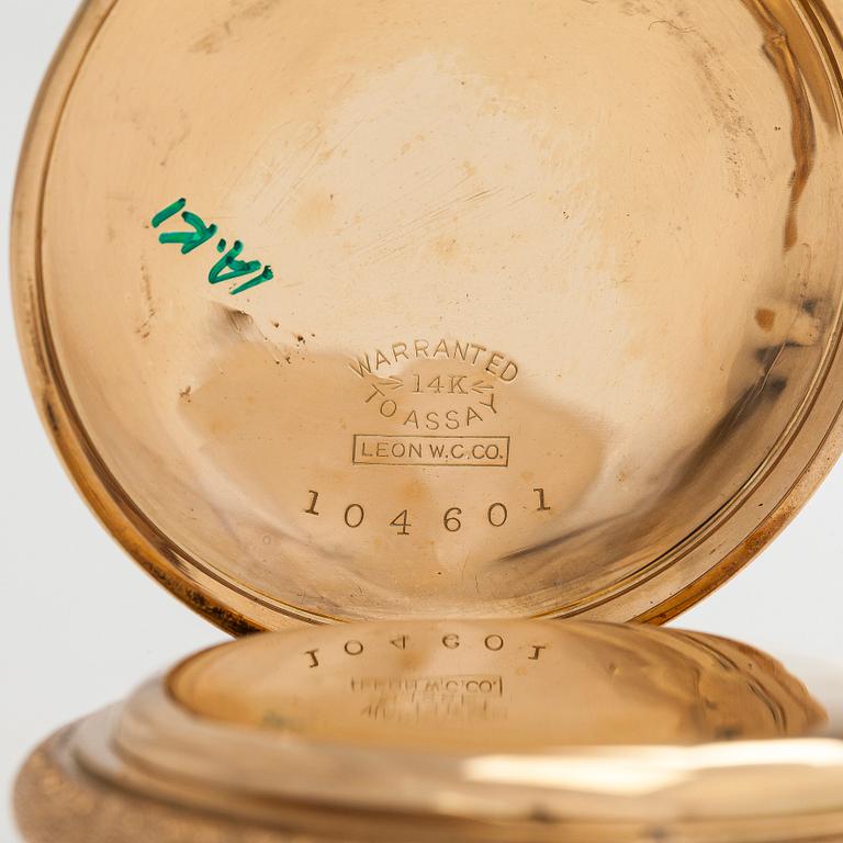 Waltham, pocket watch, hunter, 56.5 mm.