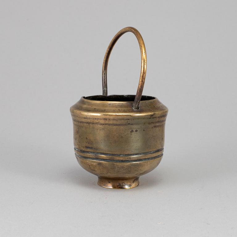 A bronze Holy Water bowl, probably 16th century.