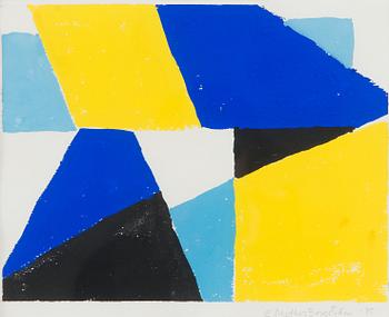Ernst Mether-Borgström, Composition with blue, yellow and black.