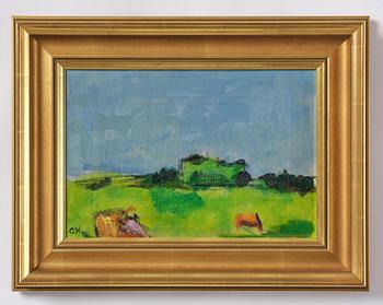 Oluf Høst, Summer landscape with horses, Bornholm.