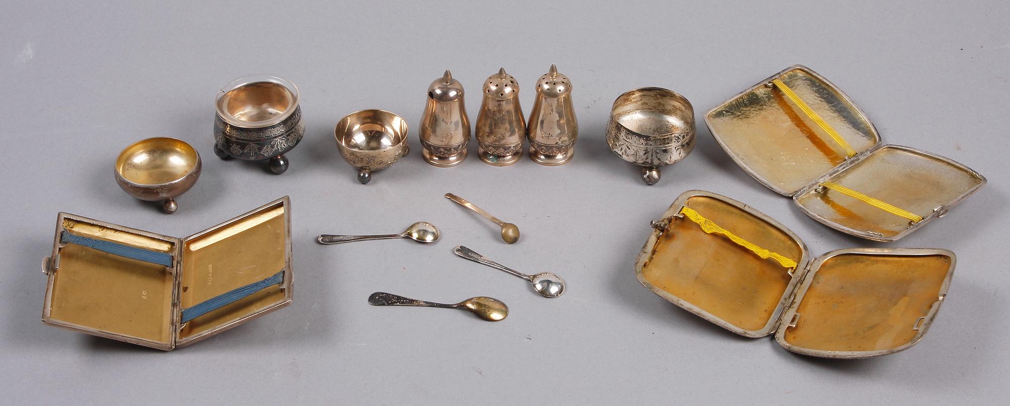 PARTI SILVER, 10 delar, bl a England och Finland, 1800/1900-tal.