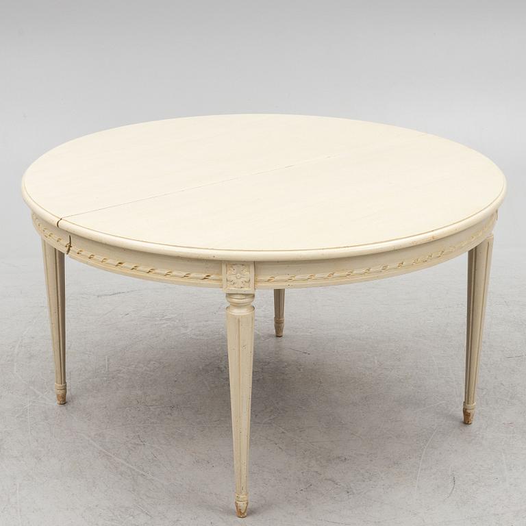 Dining group, Gustavian style, 11 pieces, second half of the 20th Century.