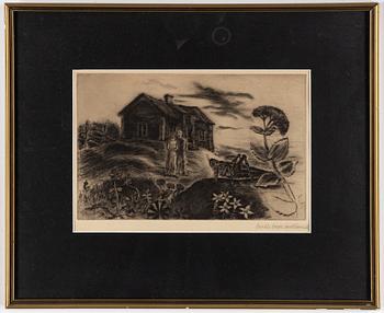 BERTIL BULL HEDLUND, etchings, 10, signed.