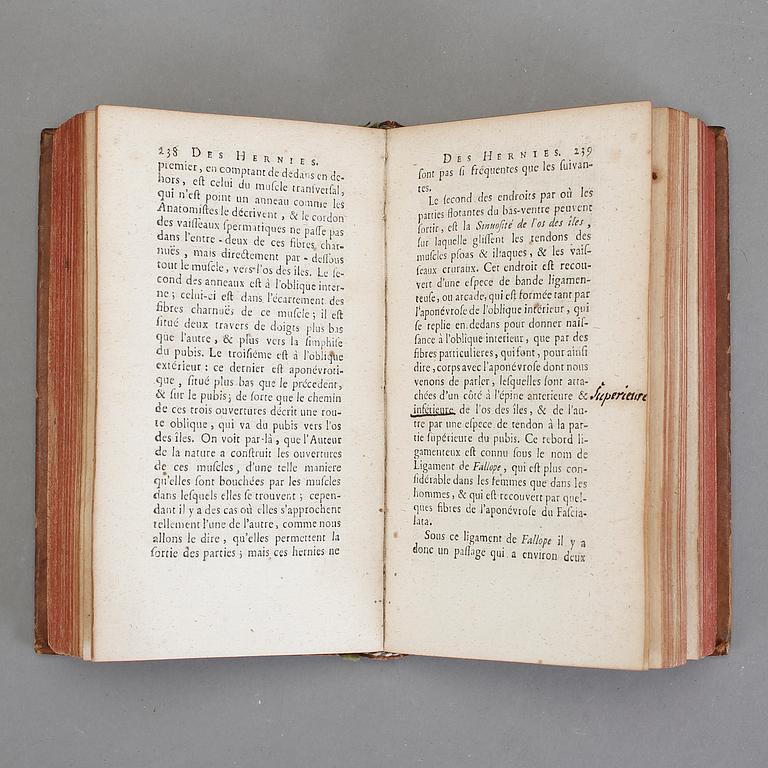 RENE-JACQUES CROISSANT, 3 volymer, Traité des Operations de Chirurgie, Paris 1738.