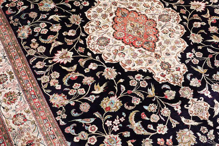 A CARPET, Figural silk Qum, signerad, 300 x 196 cm.