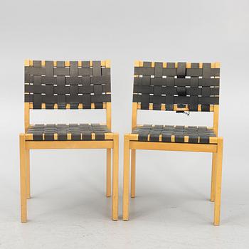 Alvar Aalto, chairs, 6 pcs, model 611, late 20th century.