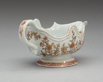 A rouge de fer sauce boat, Qing dynasty, Qianlong (1736-95).