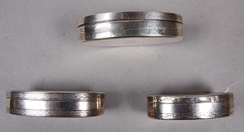 DOSOR, 3 st, silver. Stephan Westerstråhle, Västervik 1795, Gustaf Hagström, Stockholm 1808 samt  Jonas Berg, Stockholm 1784.