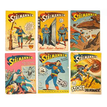 Comic books, 15, "Stålmannen", assorted years and issues, including 1953.