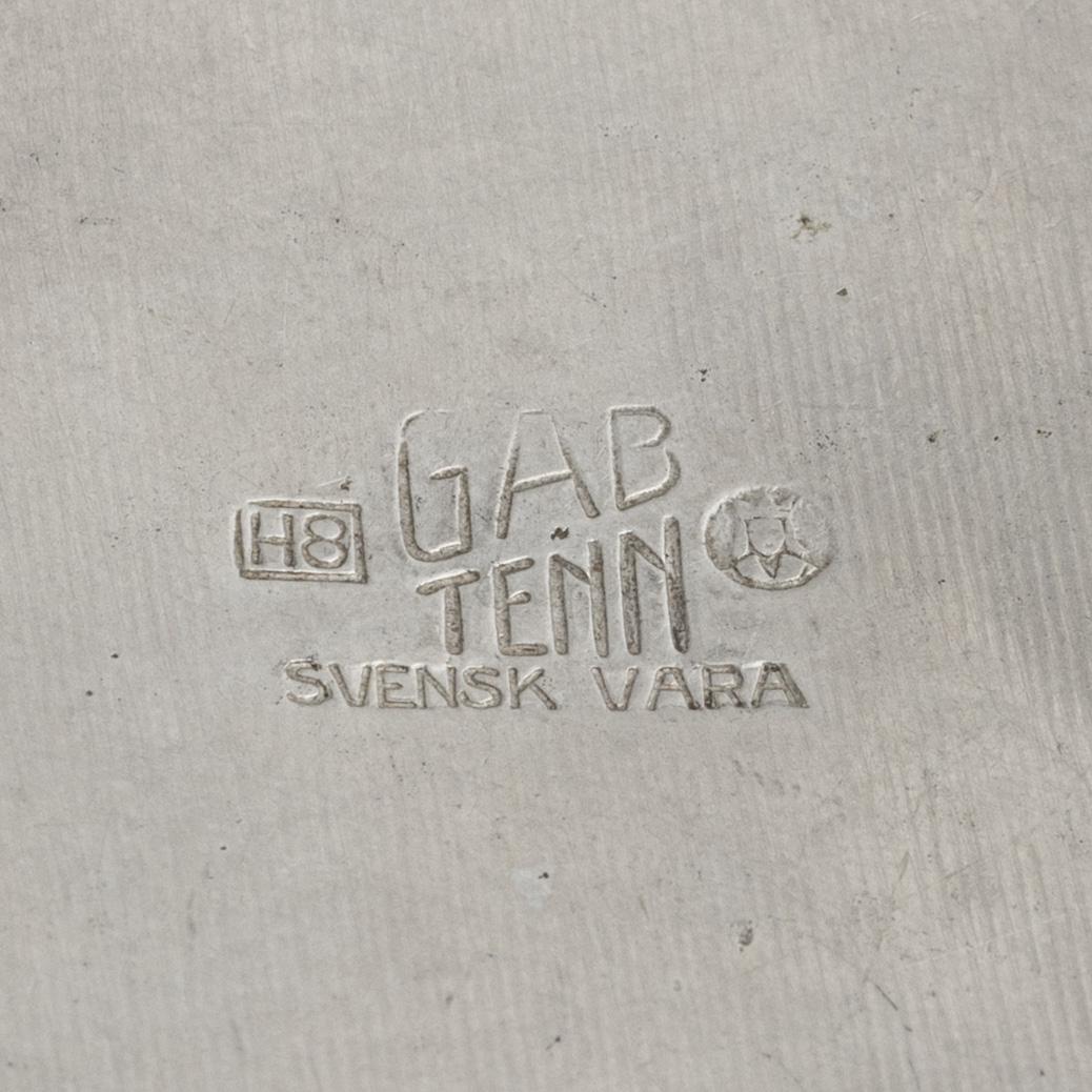 Three pewter vases, bearing the mark of GAB, Stockholm, 1933-35.