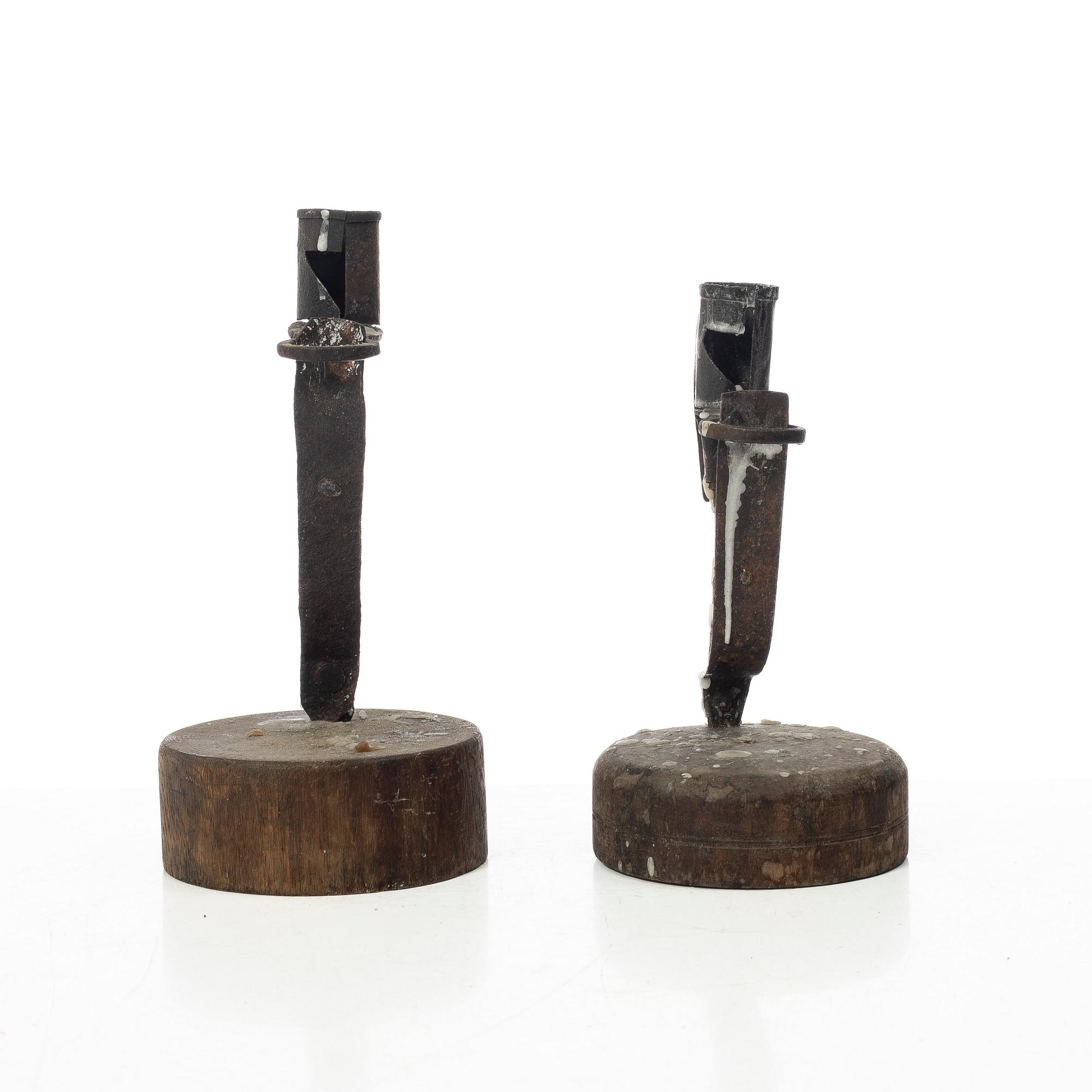 Stumpstakar, 2 st, allmoge,